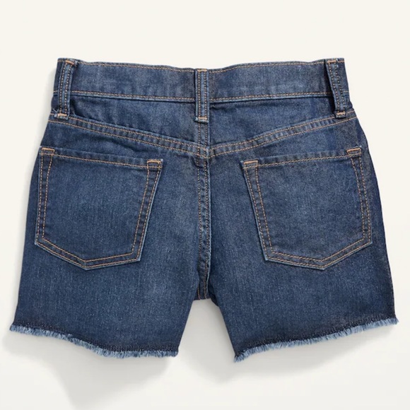 NWT Girls High-Waisted Frayed-Hem Jean Shorts - Picture 2 of 2